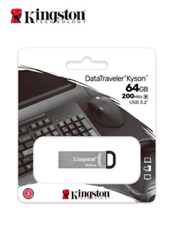 Memoria Flash Usb Kingston Datatraveler Kyson, 64Gb, Usb 3.2 Gen 1, Plata