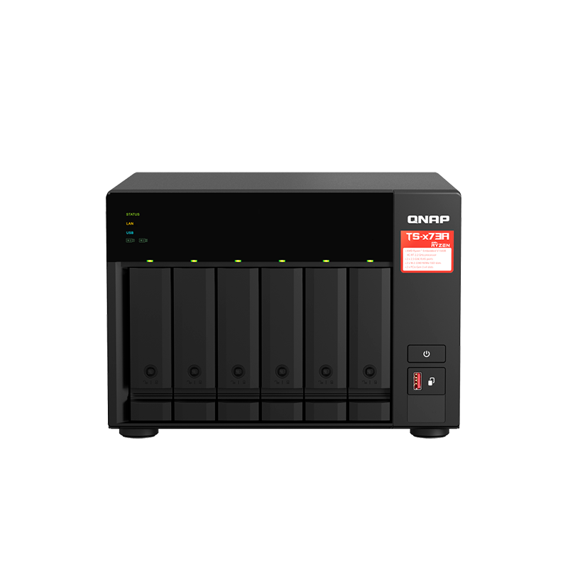 Servidor Nas Qnap Ts-673A-8G, Ryzen V1500B 4C/2.2Ghz, 8Gb Ram Sodimm, Bahias: 6X3.5