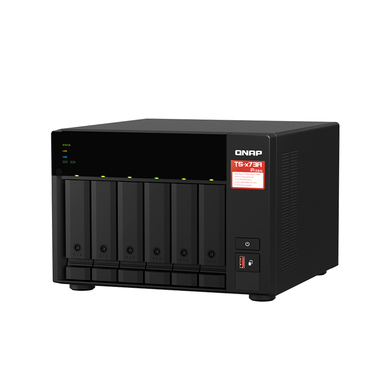 Servidor Nas Qnap Ts-673A-8G, Ryzen V1500B 4C/2.2Ghz, 8Gb Ram Sodimm, Bahias: 6X3.5