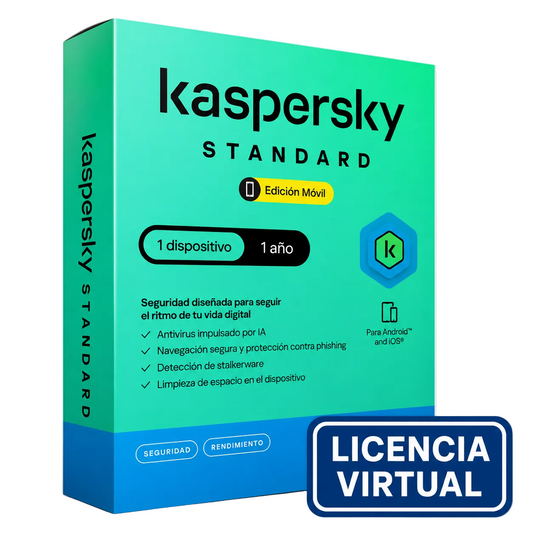 Antivirus Kaspersky Standard, Para 1 Pc, Licencia de 1 Año, Producto Virtual.