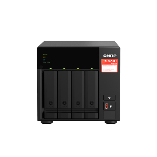 Servidor Nas Qnap Ts-473A, Amd Ryzen V1500B/2.2Ghz, 8Gb Ddr4 Sodimm, Bahias: 4 X 3.5