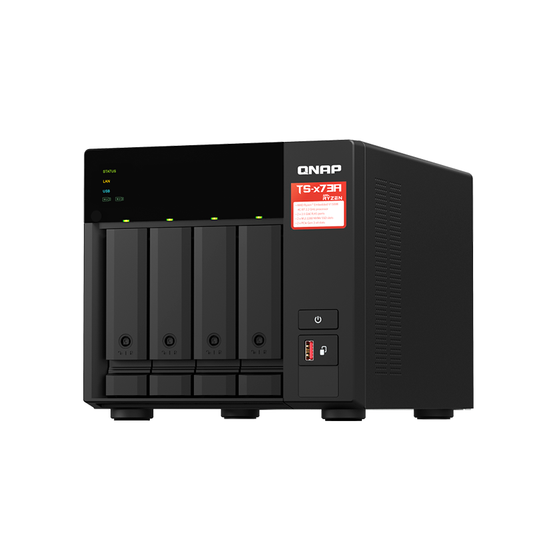 Servidor Nas Qnap Ts-473A, Amd Ryzen V1500B/2.2Ghz, 8Gb Ddr4 Sodimm, Bahias: 4 X 3.5
