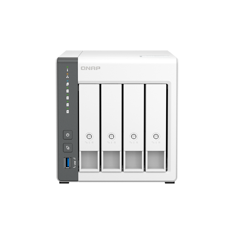 Servidor Nas Qnap Ts-433-4G, Arm Cortex A55 4C/2Ghz, 4Gb Ram(On-Board), Bahias 4X3.5