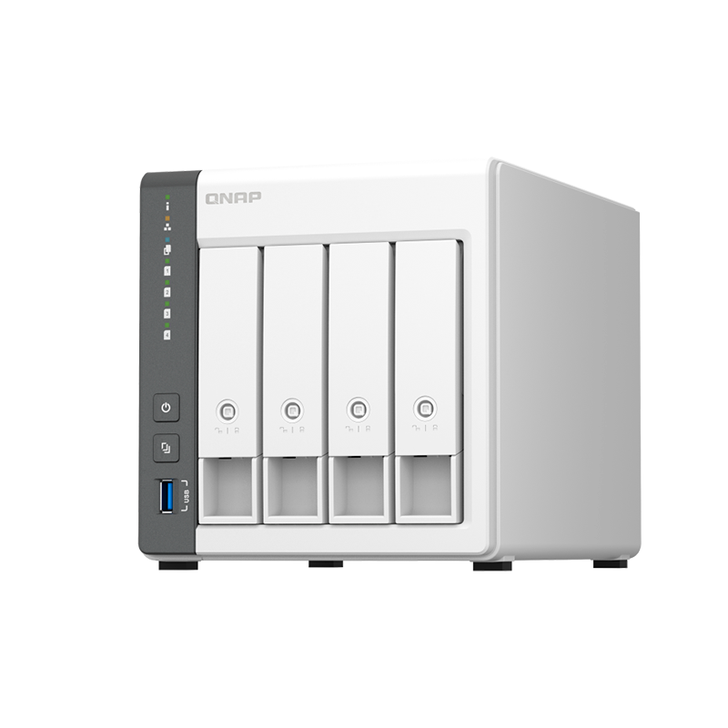 Servidor Nas Qnap Ts-433-4G, Arm Cortex A55 4C/2Ghz, 4Gb Ram(On-Board), Bahias 4X3.5