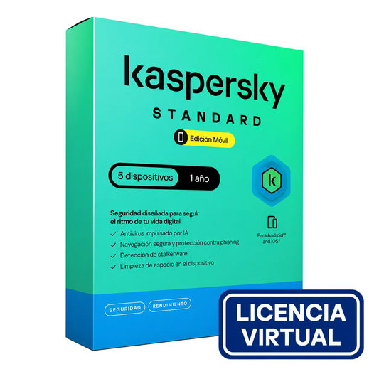 Antivirus Kaspersky Standard, Para 5 Pcs, Lic 1 Año, Producto Virtual.