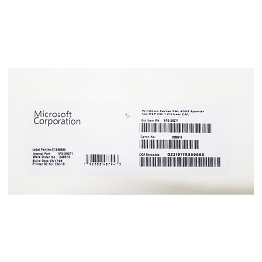 Microsoft Windows Server Cal 2025 1Pk User Cal (Ep2-25271)