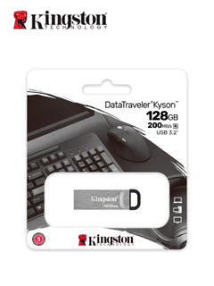 Memoria Flash Usb Kingston Datatraveler Kyson 128Gb, Usb 3.2 Gen 1, Color Plata