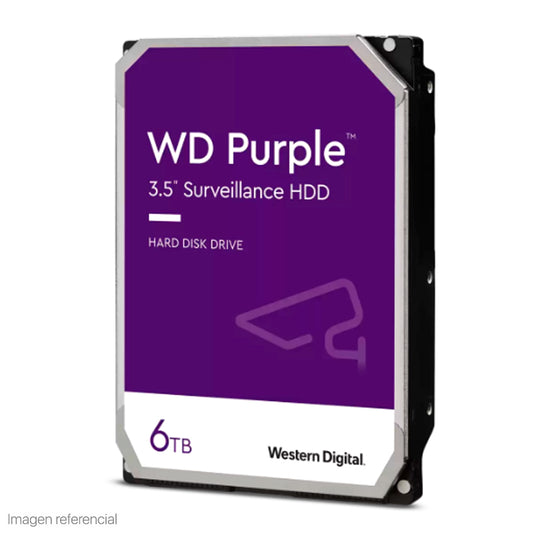 Disco Duro Western Digital Wd Purple, 6Tb, Sata 6.0 Gb/S, 5400 Rpm, 256Mb Cache, 3.5